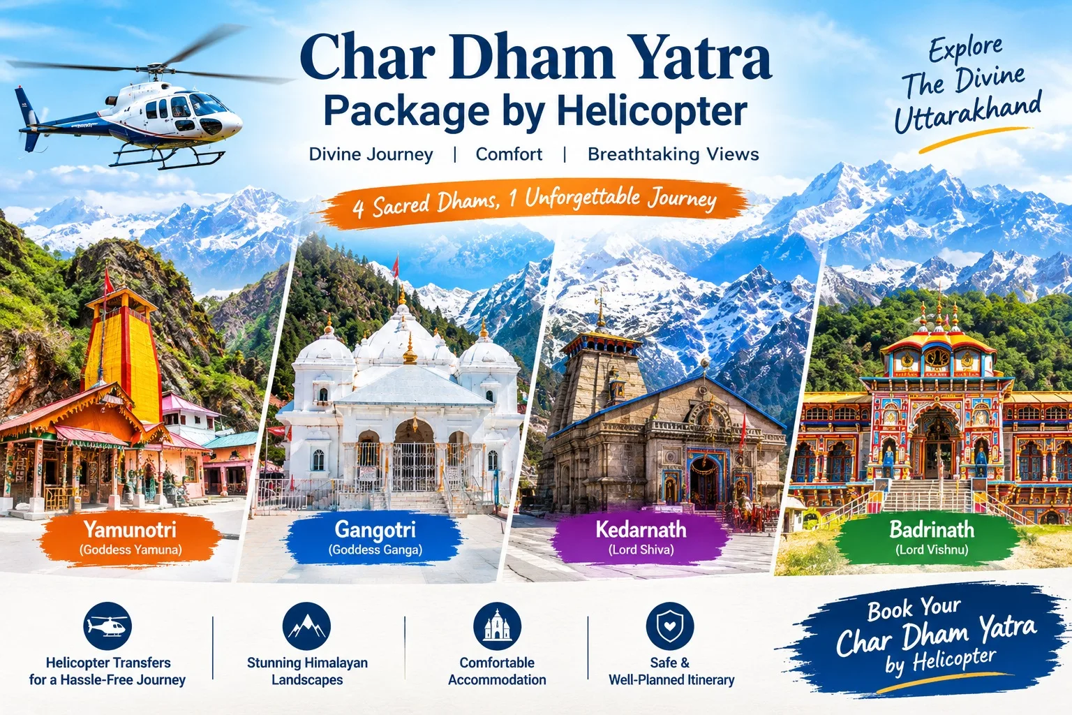Char Dham Yatra Package by Helicopter 5 Days | 4 Nights
